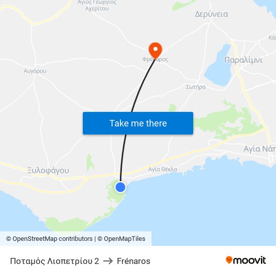 Ποταμός Λιοπετρίου 2 to Frénaros map