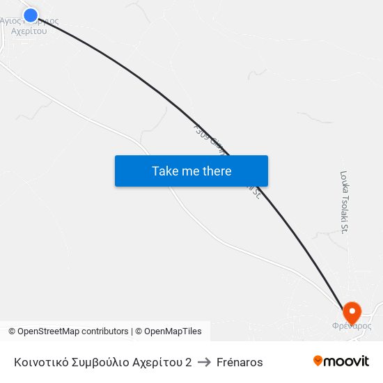 Κοινοτικό Συμβούλιο Αχερίτου 2 to Frénaros map