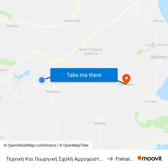 Τεχνική Και Γεωργική Σχολή Αμμοχώστου 2 to Frénaros map