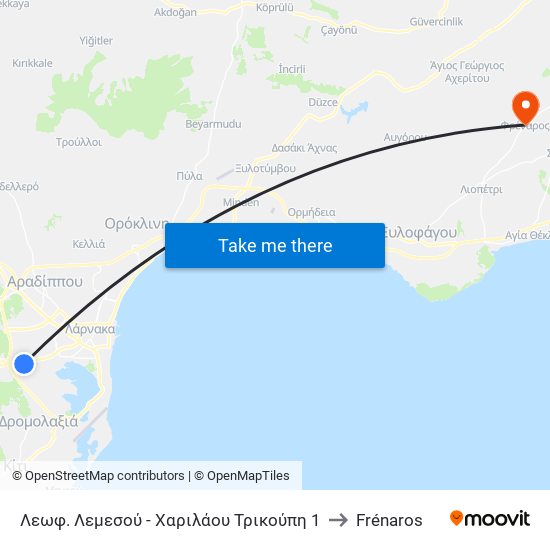 Λεωφ. Λεμεσού - Χαριλάου Τρικούπη 1 to Frénaros map