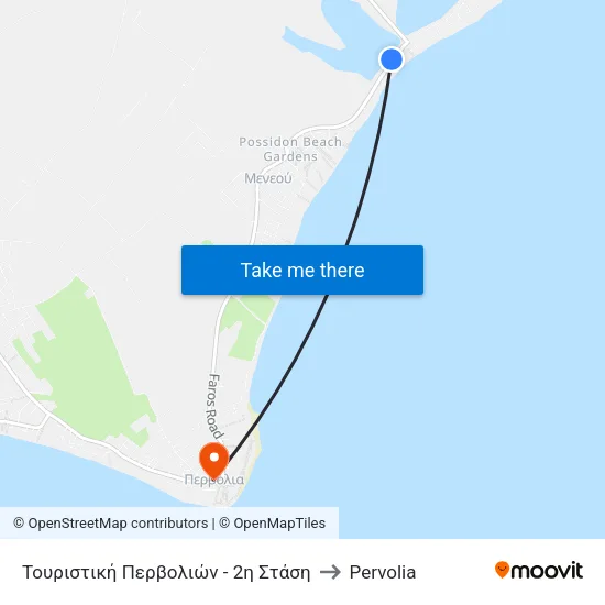 Τουριστική Περβολιών - 2η Στάση to Pervolia map