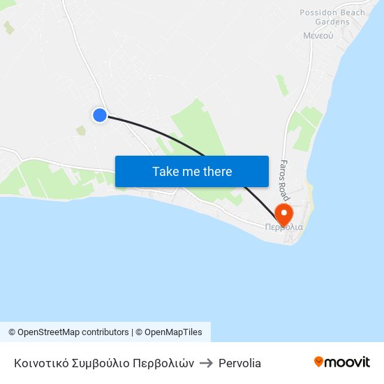 Κοινοτικό Συμβούλιο Περβολιών to Pervolia map