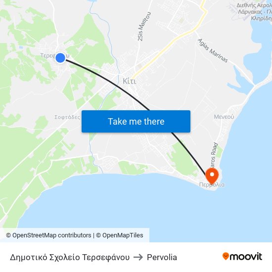 Δημοτικό Σχολείο Τερσεφάνου to Pervolia map