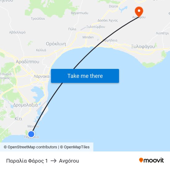 Παραλία Φάρος 1 to Avgórou map