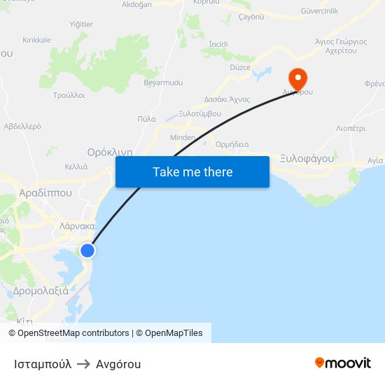 Ισταμπούλ to Avgórou map