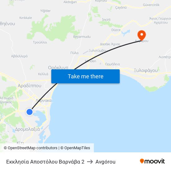 Εκκλησία Αποστόλου Βαρνάβα 2 to Avgórou map