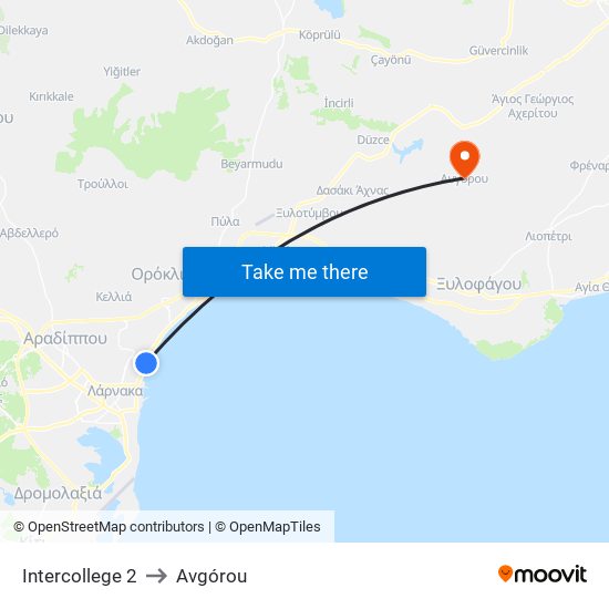 Intercollege 2 to Avgórou map