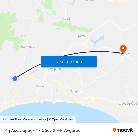 4η Λεωφόρος - 17 Οδός 2 to Avgórou map