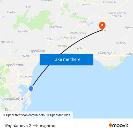 Ψαρολίμανο 2 to Avgórou map