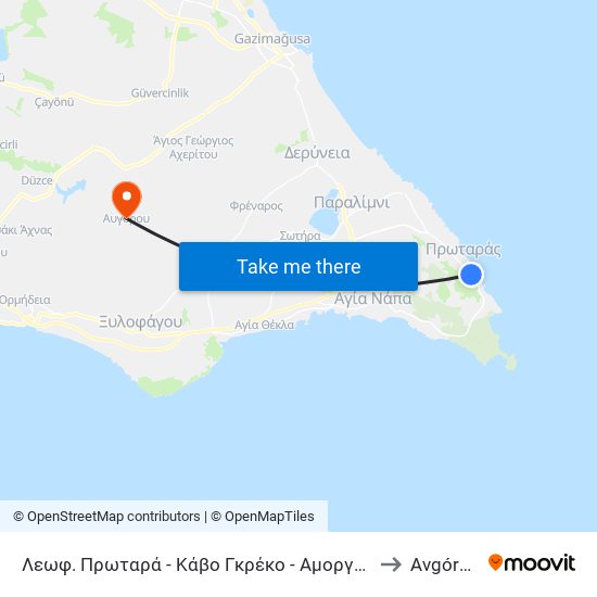 Λεωφ. Πρωταρά - Κάβο Γκρέκο - Αμοργού to Avgórou map