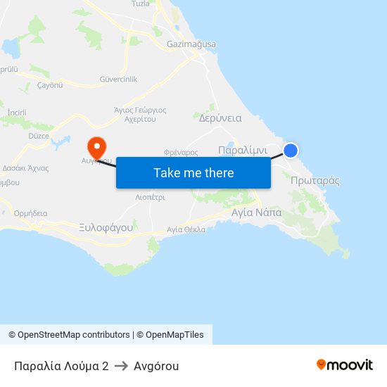 Παραλία Λούμα 2 to Avgórou map