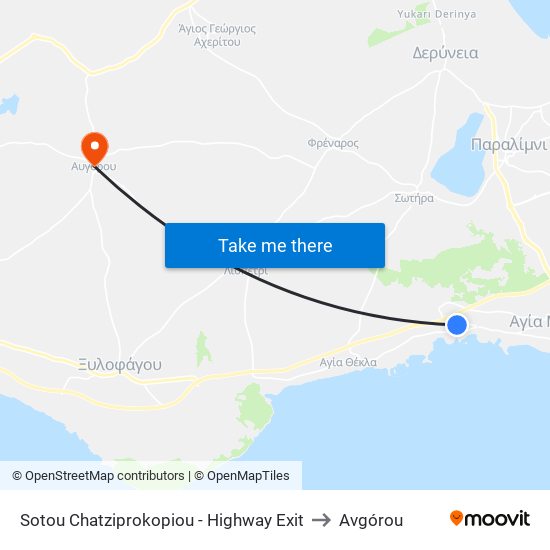 Sotou Chatziprokopiou - Highway Exit to Avgórou map