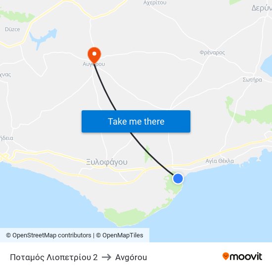 Ποταμός Λιοπετρίου 2 to Avgórou map