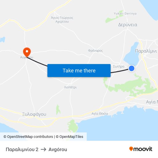 Παραλιμνίου 2 to Avgórou map