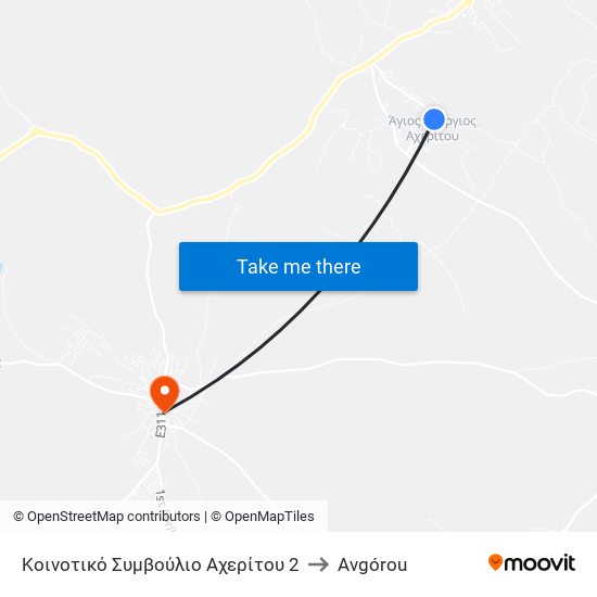 Κοινοτικό Συμβούλιο Αχερίτου 2 to Avgórou map