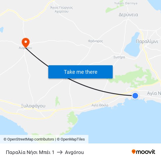 Παραλία Νήσι Μπέι 1 to Avgórou map