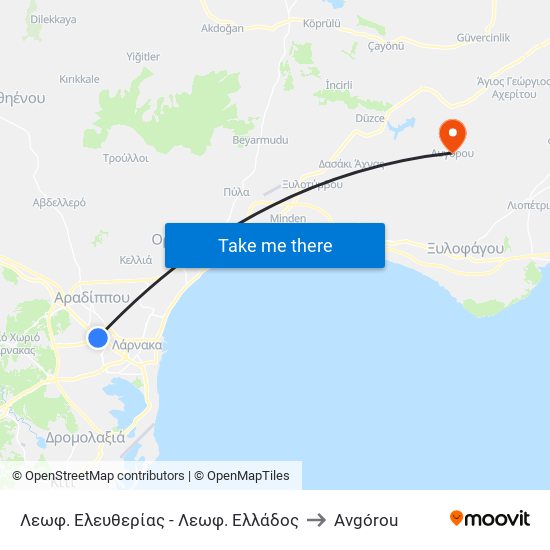 Λεωφ. Ελευθερίας - Λεωφ. Ελλάδος to Avgórou map