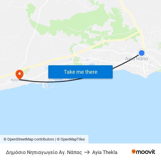 Δημόσιο Νηπιαγωγείο Αγ. Νάπας to Ayia Thekla map