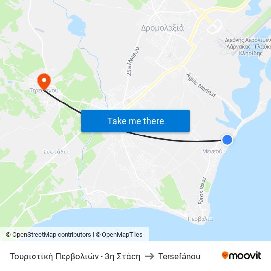 Τουριστική Περβολιών - 3η Στάση to Tersefánou map