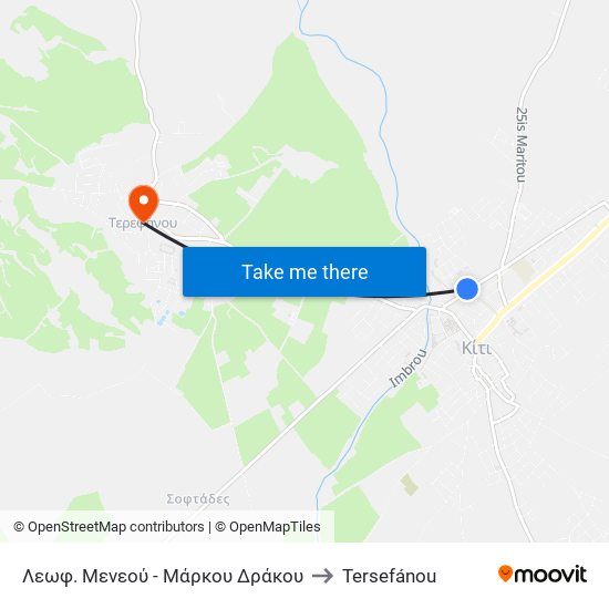 Λεωφ. Μενεού - Μάρκου Δράκου to Tersefánou map
