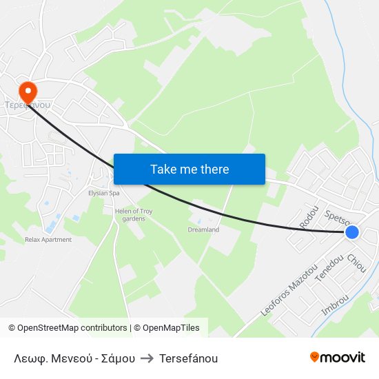 Λεωφ. Μενεού - Σάμου to Tersefánou map