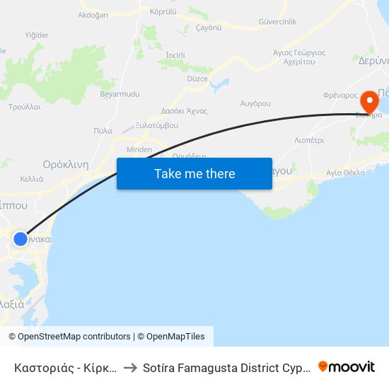 Καστοριάς - Κίρκης to Sotíra Famagusta District Cyprus map