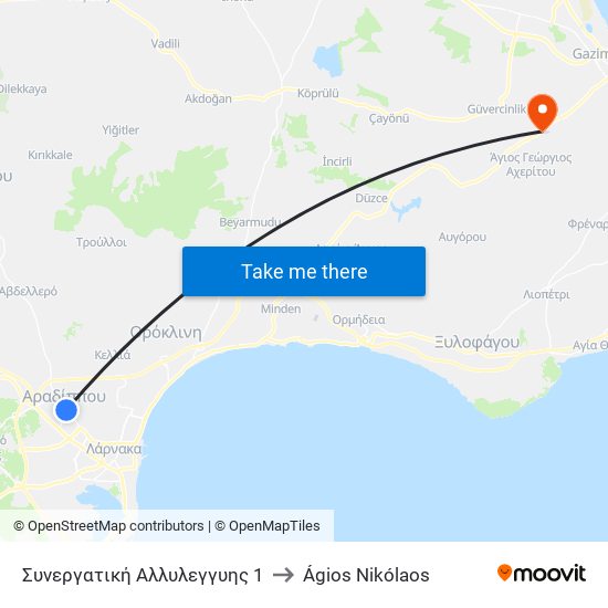 Συνεργατική Αλλυλεγγυης 1 to Ágios Nikólaos map