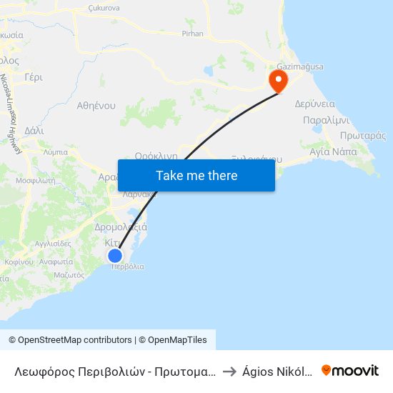 Λεωφόρος Περιβολιών - Πρωτομαγιάς 1 to Ágios Nikólaos map