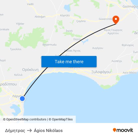 Δήμητρας to Ágios Nikólaos map