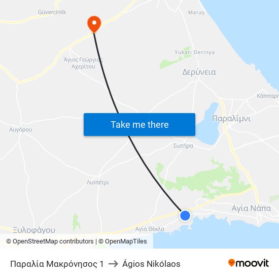 Παραλία Μακρόνησος 1 to Ágios Nikólaos map