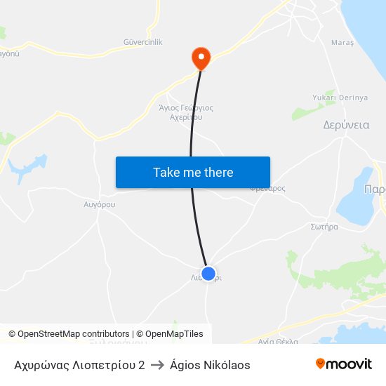 Αχυρώνας Λιοπετρίου 2 to Ágios Nikólaos map