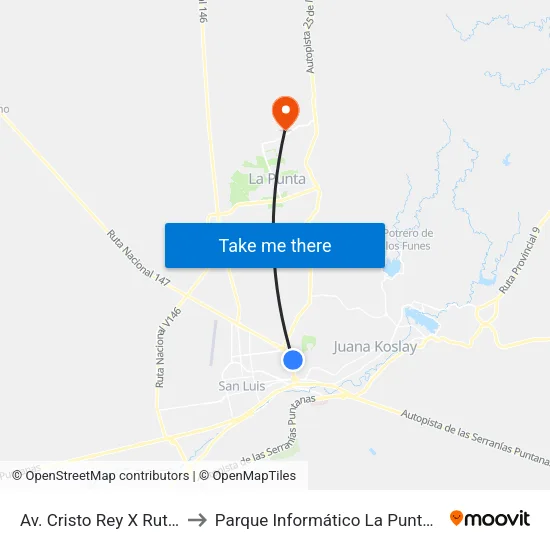 Av. Cristo Rey X Cno. Del Promesante to Parque Informático La Punta (Pilp I) map