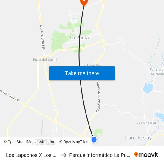 Los Lapachos X Av. Cristo Rey to Parque Informático La Punta (Pilp I) map