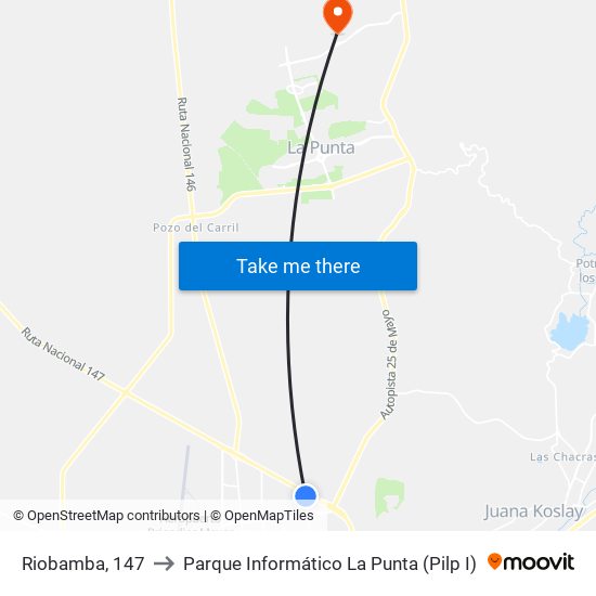 Riobamba, 147 to Parque Informático La Punta (Pilp I) map