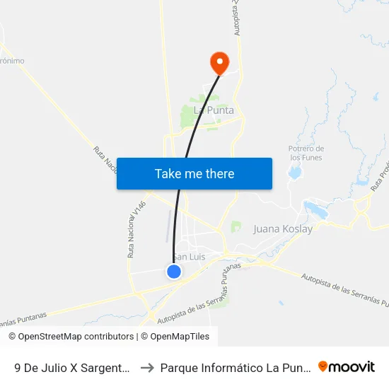 9 De Julio X Sargento Cabral to Parque Informático La Punta (Pilp I) map