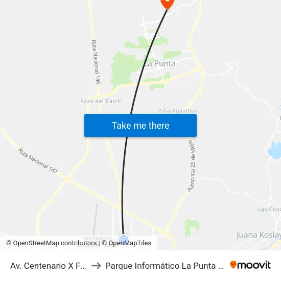Av. Centenario X Ferrer to Parque Informático La Punta (Pilp I) map