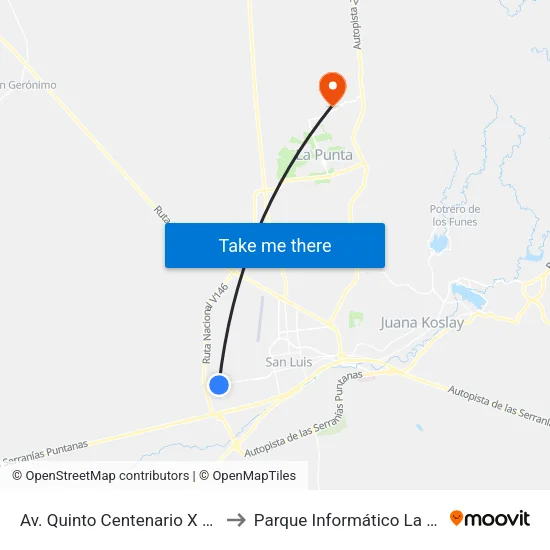 Av. Quinto Centenario X Los Duraznos to Parque Informático La Punta (Pilp I) map