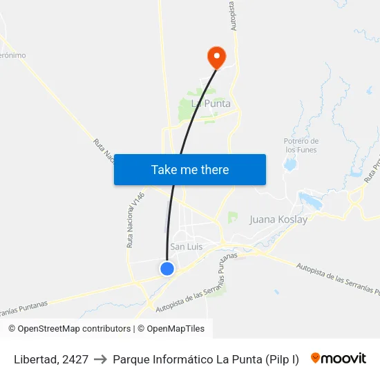 Libertad, 2427 to Parque Informático La Punta (Pilp I) map