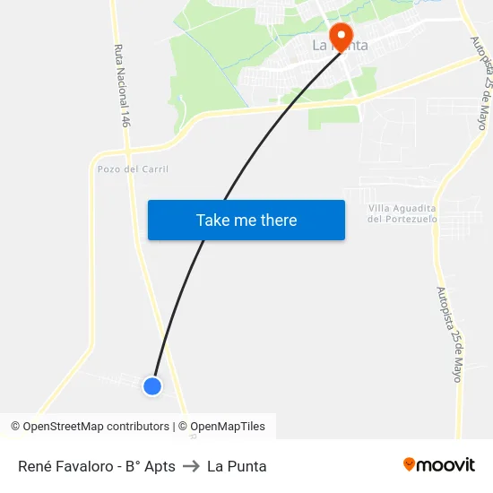 René Favaloro - B° Apts to La Punta map
