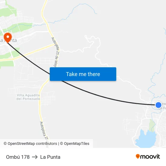 Ombú 178 to La Punta map