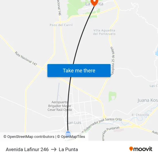 Avenida Lafinur 246 to La Punta map