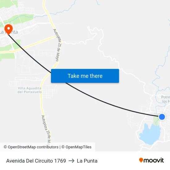 Avenida Del Circuito 1769 to La Punta map