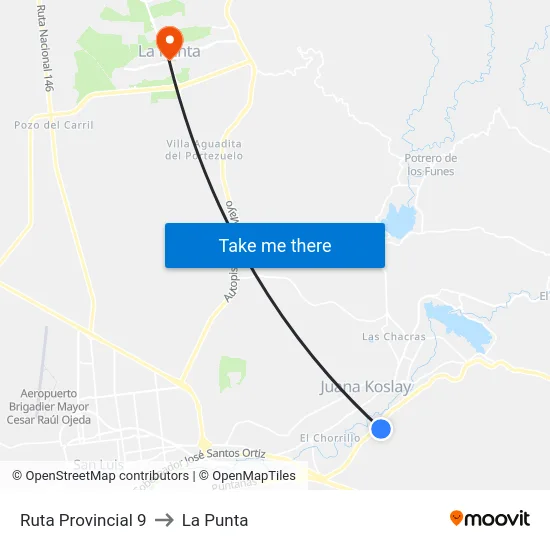 Ruta Provincial 9 to La Punta map