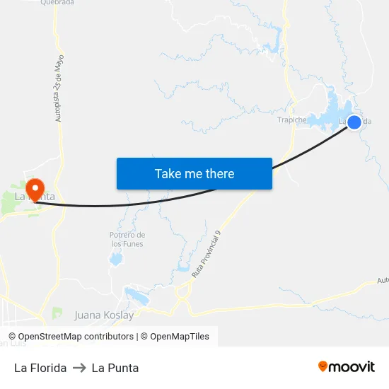 La Florida to La Punta map