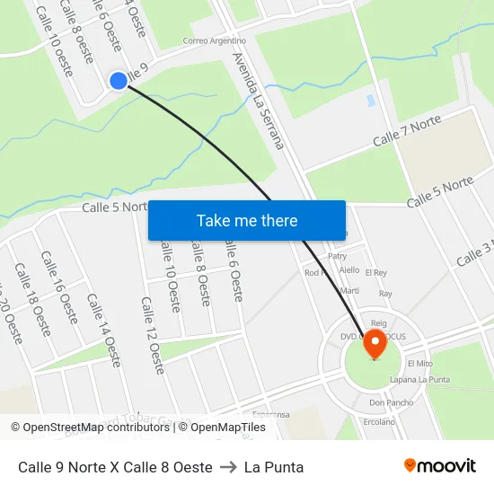 Calle 9 Norte X Calle 8 Oeste to La Punta map