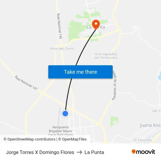 Jorge Torres X Domingo Flores to La Punta map