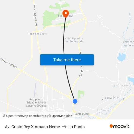 Av. Cristo Rey X Amado Neme to La Punta map