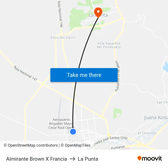 Almirante Brown X Av. Italia to La Punta map