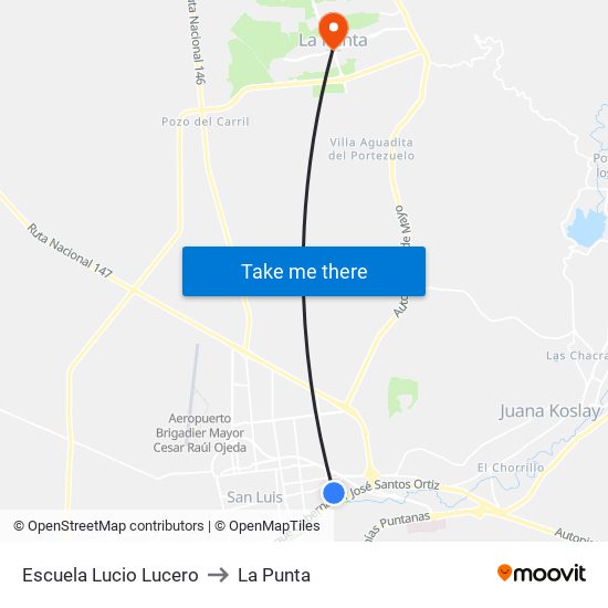 Escuela Lucio Lucero to La Punta map