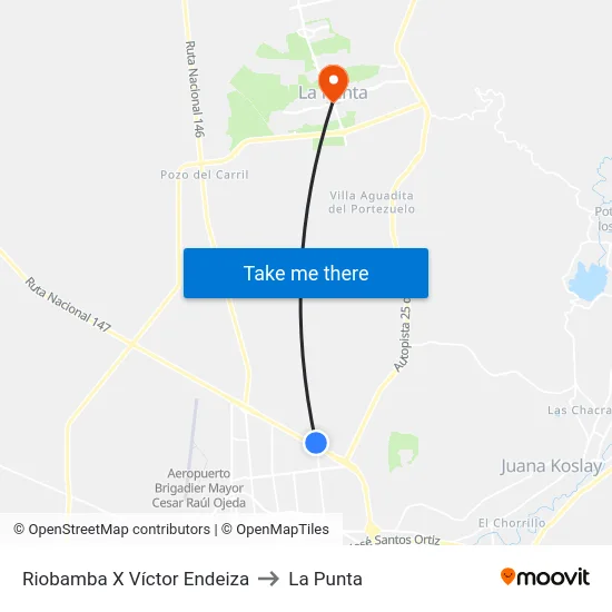 Riobamba X Víctor Endeiza to La Punta map